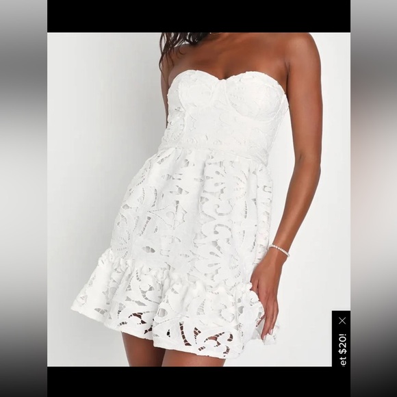 Brand new super flattering white lulus dress - Picture 1 of 3